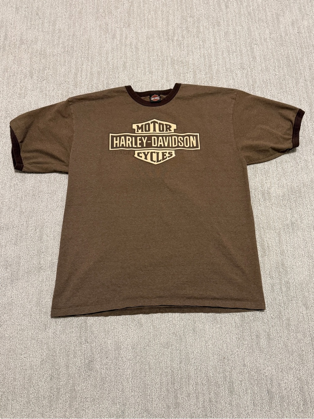 Harley Davidson AD Farrow Co Columbus OH Oldest Dealer T Shirt Mens 3XL - Brown